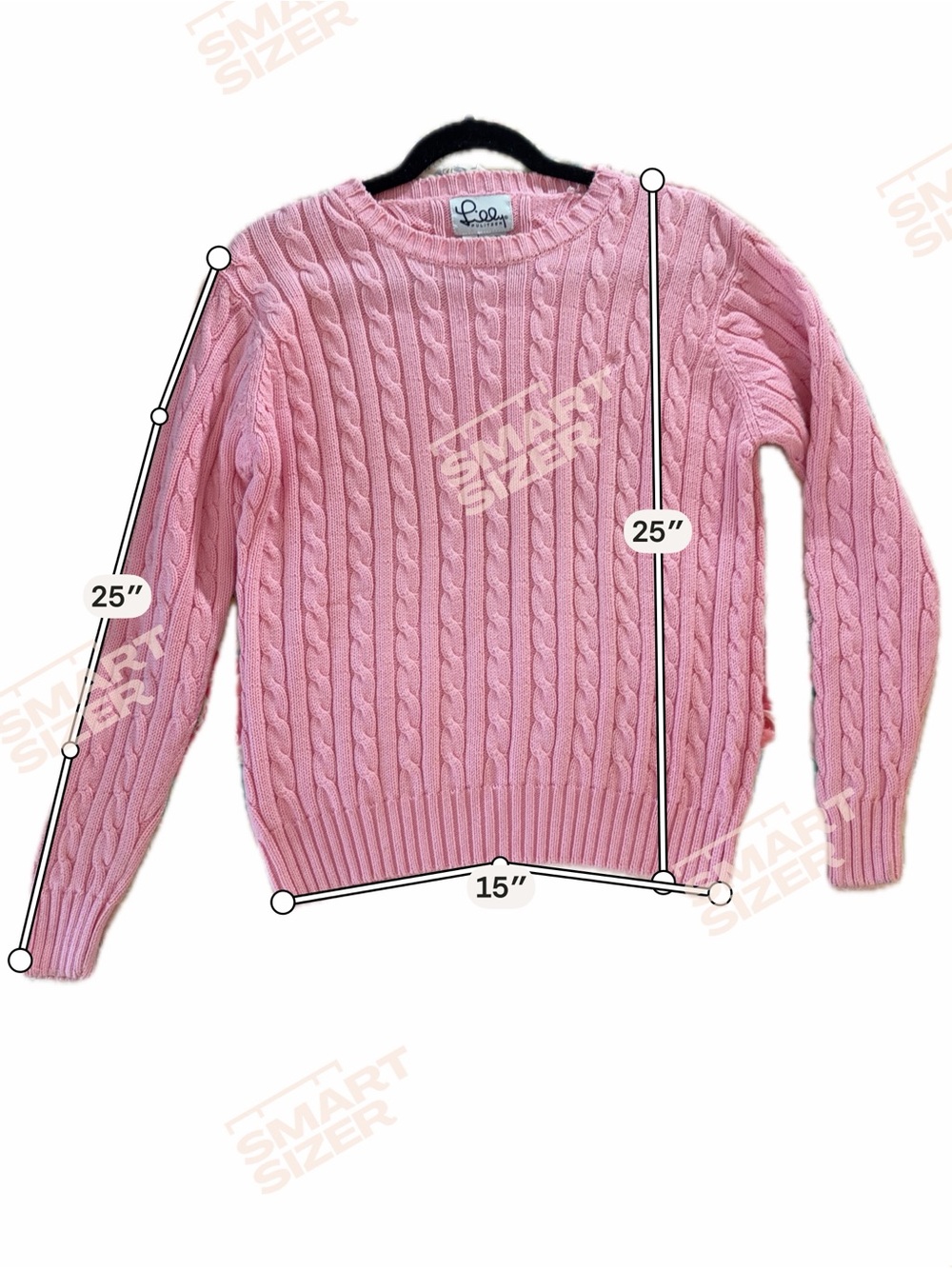 Lilly Pulitzer vintage Pink preppy Cable-Knit Crewneck Sweater medium - Picture 6 of 7